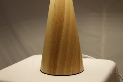 Asymmetric Drift Table Lamp | Hand-Turned Solid Wood & Linen Shade