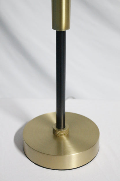 Linear Muse Table Lamp | Solid H65 Brass & Matte Black | LumiBrassWorks