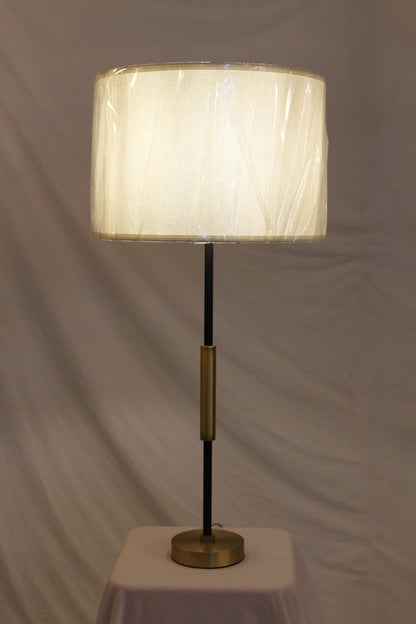 Linear Muse Table Lamp | Solid H65 Brass & Matte Black | LumiBrassWorks