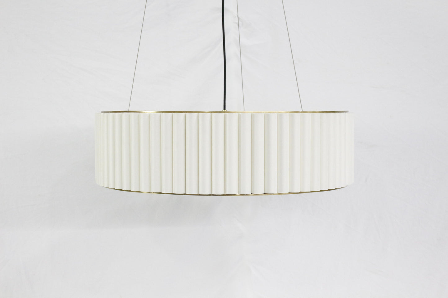 Aura Fluted Drum Pendant Light | Ribbed Glass & Solid H65 Brass
