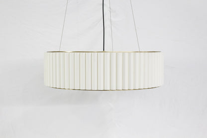 Aura Fluted Drum Pendant Light | Ribbed Glass & Solid H65 Brass