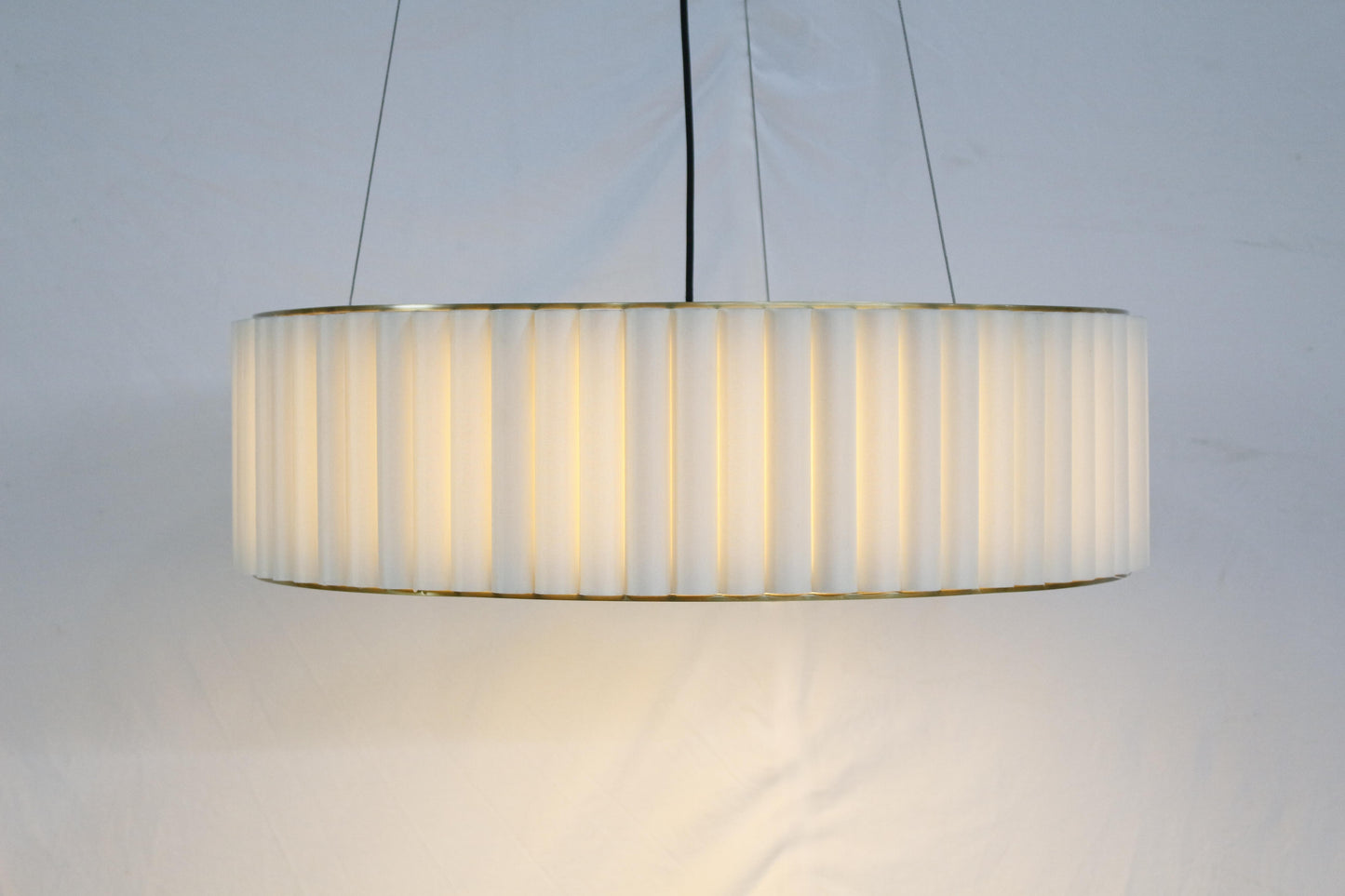 Aura Fluted Drum Pendant Light | Ribbed Glass & Solid H65 Brass