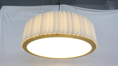 Aura Fluted Drum Pendant Light | Ribbed Glass & Solid H65 Brass