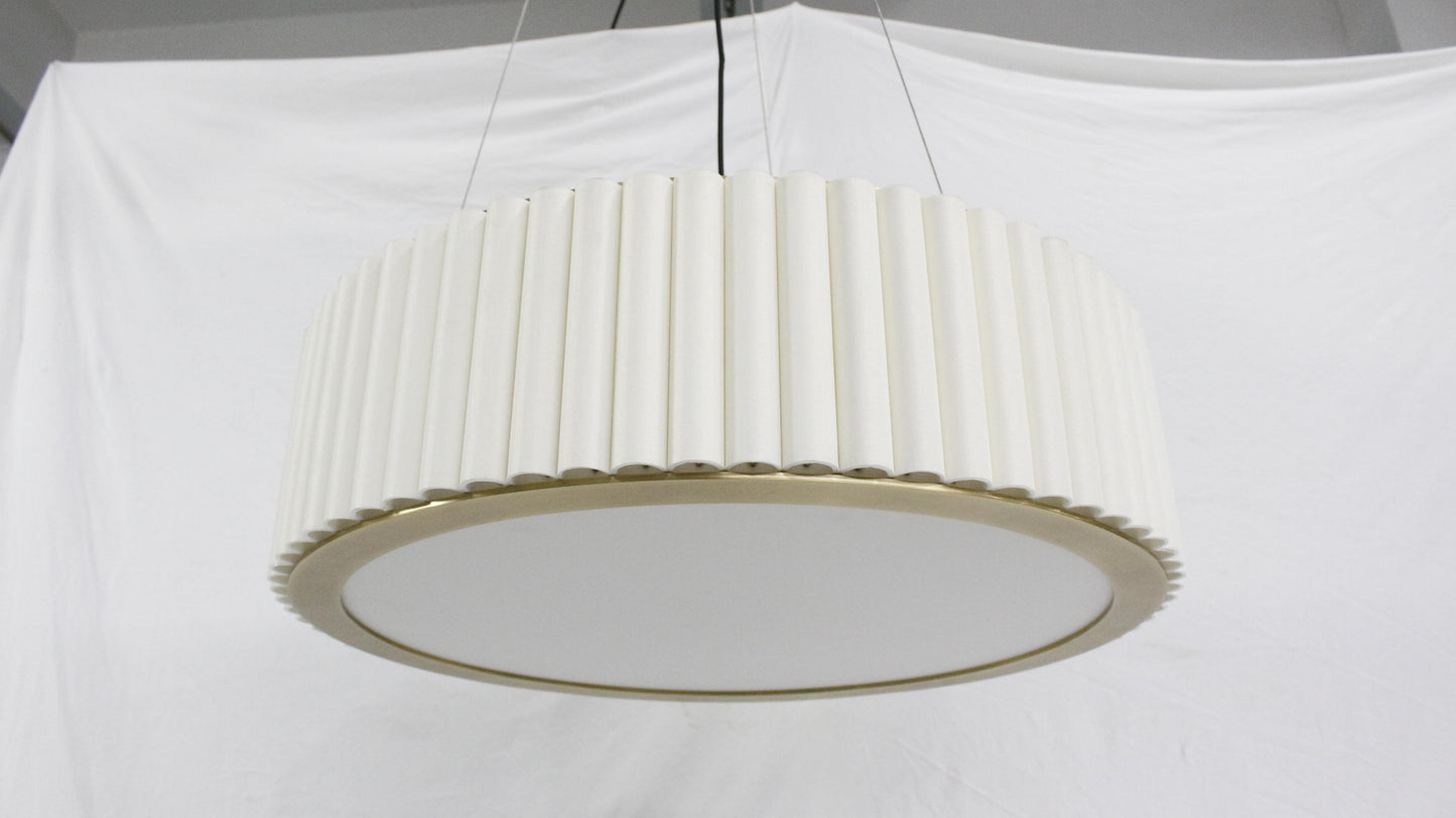 Aura Fluted Drum Pendant Light | Ribbed Glass & Solid H65 Brass