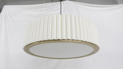 Aura Fluted Drum Pendant Light | Ribbed Glass & Solid H65 Brass